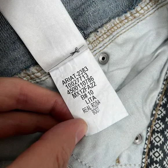 Ariat REAL Jeans Womens 28S (29 x 30) Rosa Perfect Rise Boot Cut Lita Denim - Picture 14 of 14